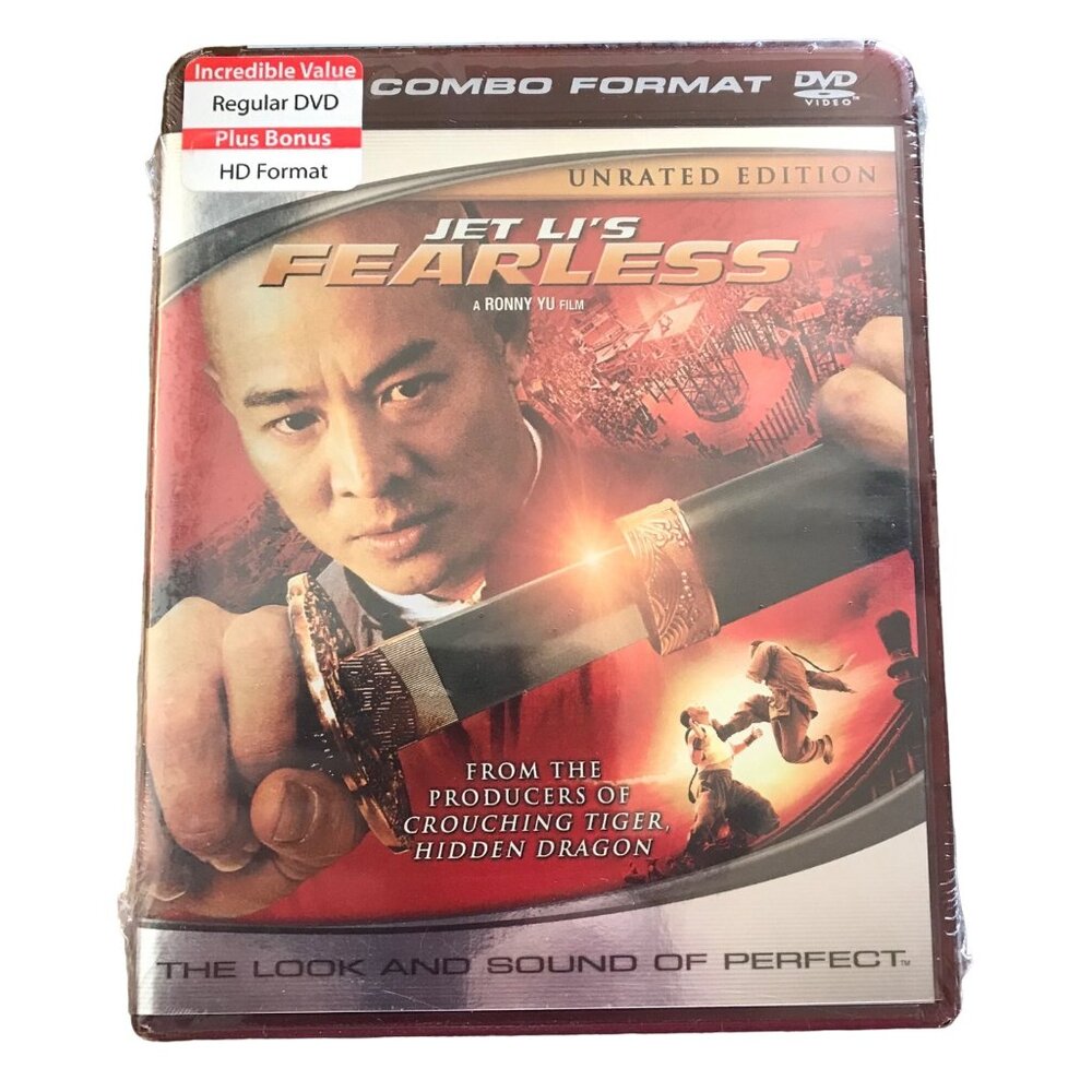 Fearless DVD Blu Ray Jet Li's Unrated Edition New